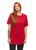 Camiseta Plus Size Longline Feminina Oversized Manga Curta Vermelho