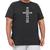 Camiseta Plus Size Masculina Blusa Camisa Tamanho Grande Preta cruz escrita