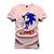 Camiseta Plus Size Premium Estampada Sonic Rosa