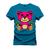 Camiseta Plus Size Premium Malha Confortável Estampada Urso Rosa X Azul