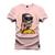 Camiseta Plus Size T-Shirt 100% Algodão Estampada Durável Caveira Telefone Rosa