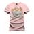 Camiseta Plus Size T-Shirt 100% Algodão Estampada Durável Urso Ponty Cry Rosa
