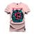 Camiseta Plus Size T-Shirt Algodão 100% Algodão The Universe Rosa