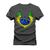 Camiseta Plus Size T-Shirt Algodão Premium Estampada Brasão Nation Grafite