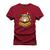 Camiseta Plus Size T-Shirt Confortável Estampada Papai Noel Pizza Bordô