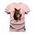 Camiseta Plus Size Unissex T-Shirt Premium Coruja Olhar Rosa