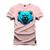 Camiseta Premium Algodão Confortável Estampada Urso Cabeça Rosa