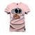 Camiseta Premium Algodão Confortável Estampada Wall-e Rosa