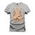 Camiseta Premium T-Shirt Algodão Estampada Unissex Castel Caveira Cinza