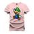 Camiseta Premium T-Shirt Algodão Estampada Unissex Luis Comico Rosa