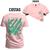 Camiseta Premium T-Shirt Algodão Estampada Unissex Urso Ankey Frente e Costas Rosa