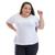 Camiseta Preta T-shirt Feminina Baby Look 100% Algodão Plus Size Branco