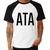 Camiseta Raglan ATA - Foca na Moda Branco, Preto