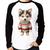 Camiseta Raglan Cachorro Husky Siberiano Natalino Manga Longa - Foca na Moda Branco, Preto