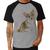 Camiseta Raglan Cachorro Welsh Corgi Pembroke - Foca na Moda Cinza, Preto