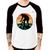 Camiseta Raglan Ciclismo Vintage Sunset Manga 3/4 - Foca na Moda Branco, Preto