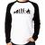 Camiseta Raglan Evolução do Baterista Manga Longa - Foca na Moda Branco, Preto