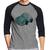 Camiseta Raglan Fusca Besouro Manga 3/4 - Foca na Moda Cinza, Preto