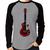 Camiseta Raglan Guitar Píxel Manga Longa - Foca na Moda Cinza, Preto