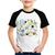 Camiseta Raglan Infantil Astronauta - Foca na Moda Branco, Preto