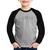 Camiseta Raglan Infantil Batimentos Cardíacos Life Manga Longa - Foca na Moda Cinza, Preto