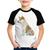 Camiseta Raglan Infantil Cachorro Shiba Inu - Foca na Moda Branco, Preto