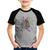 Camiseta Raglan Infantil Cérebro Analítico e Criativo - Foca na Moda Cinza, Preto