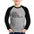 Camiseta Raglan Infantil Dane-se, ano novo Manga Longa - Foca na Moda Cinza, Preto