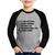 Camiseta Raglan Infantil Defenda a ciência! Manga Longa - Foca na Moda Cinza, Preto