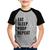 Camiseta Raglan Infantil Eat, Sleep, Poop, Repeat - Foca na Moda Cinza, Preto