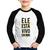 Camiseta Raglan Infantil Ele está vivo em mim Manga Longa - Foca na Moda Branco, Preto