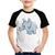 Camiseta Raglan Infantil Elefante Bebê - Foca na Moda Branco, Preto