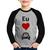 Camiseta Raglan Infantil Eu amo fusca Manga Longa - Foca na Moda Cinza, Preto