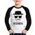 Camiseta Raglan Infantil Heisenberg Manga Longa - Foca na Moda Branco, Preto