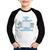 Camiseta Raglan Infantil Laptop Manga Longa - Foca na Moda Branco, Preto