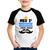 Camiseta Raglan Infantil Meu primeiro dia dos pais com meu papai - Foca na Moda Branco, Preto