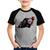 Camiseta Raglan Infantil Motorcycle Racing - Foca na Moda Cinza, Preto