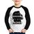 Camiseta Raglan Infantil Our Democracy Has Been Hacked Manga Longa - Foca na Moda Branco, Preto