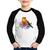 Camiseta Raglan Infantil Pássaro e Flores Manga Longa - Foca na Moda Branco, Preto