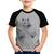 Camiseta Raglan Infantil Raposa Arte - Foca na Moda Cinza, Preto
