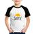 Camiseta Raglan Infantil Shine - Foca na Moda Branco, Preto