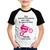 Camiseta Raglan Infantil Trilha com o titio (moto rosa) - Foca na Moda Branco, Preto
