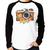 Camiseta Raglan Máquina Fotográfica Vintage e Flores Manga Longa - Foca na Moda Branco, Preto