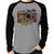 Camiseta Raglan Máquina Fotográfica Vintage e Flores Manga Longa - Foca na Moda Cinza, Preto