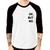 Camiseta Raglan Ok, but no. Manga 3/4 - Foca na Moda Branco, Preto