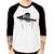 Camiseta Raglan Pelo fim do futebol moderno Manga 3/4 - Foca na Moda Branco, Preto