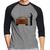 Camiseta Raglan Pintor Automotivo Manga 3/4 - Foca na Moda Cinza, Preto