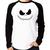 Camiseta Raglan Scare Face Manga Longa - Foca na Moda Branco, Preto