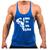 Camiseta Regata Cavada Masculina Machão Treino Academia Fitness Estampada Motivação Azul