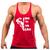 Camiseta Regata Cavada Masculina Machão Treino Academia Fitness Estampada Motivação Vermelho